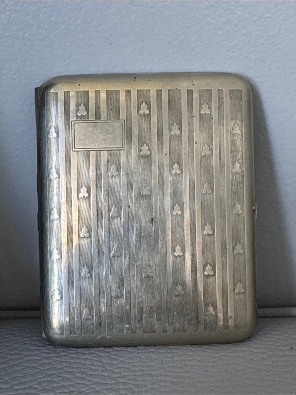 VINTAGE KLEVER KASE ART DECO NICKEL SILVER CIGARETTE CASE 1940’s - Picture 3 of 11